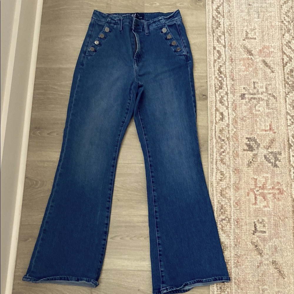 GAP Women's Dark Blue 70s Flare Jeans